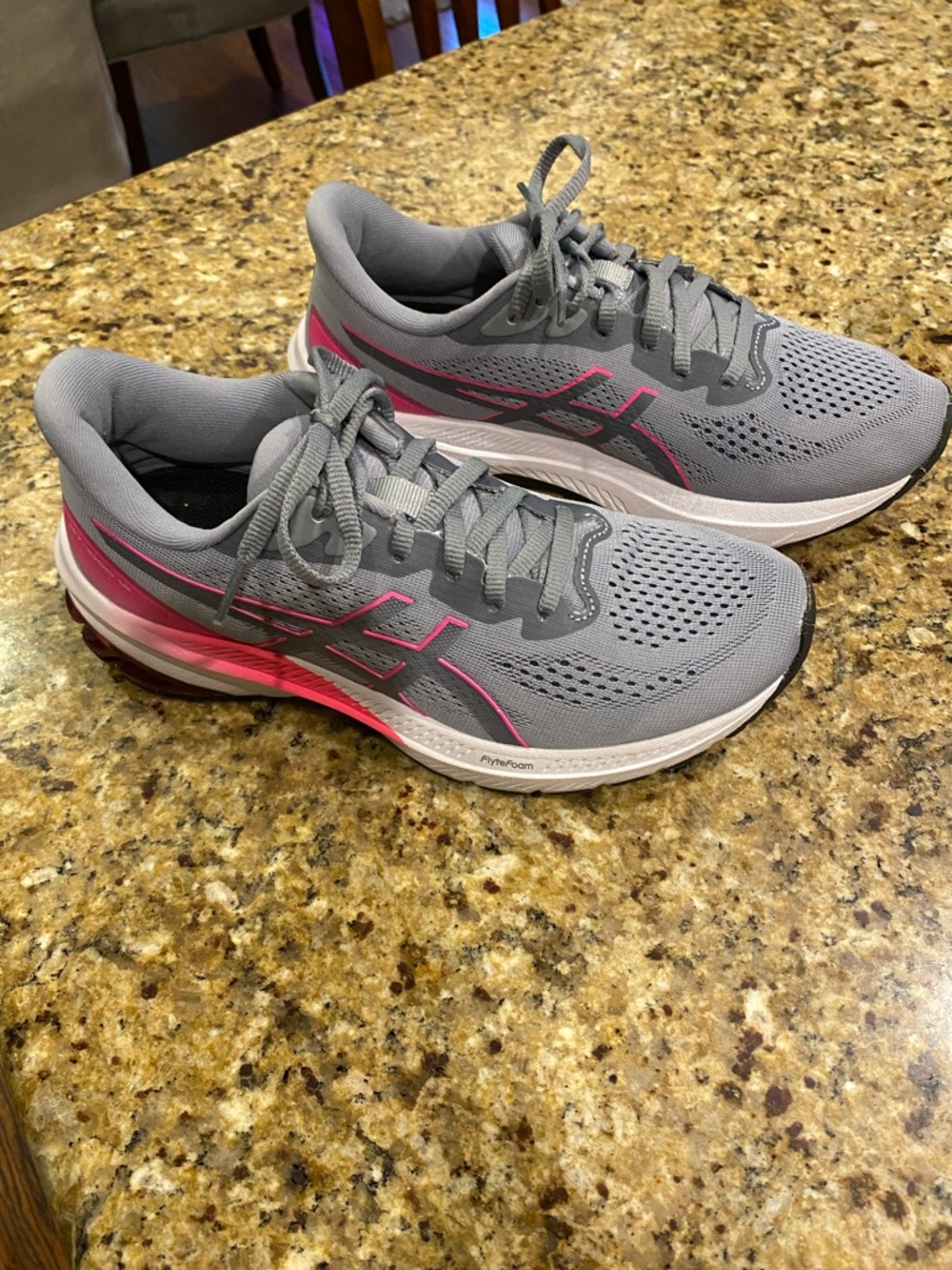 Asics Women's Gray and Pink Running Shoes